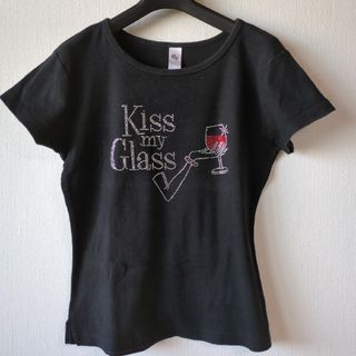 赤ワインのスパンコールが可愛いＴシャツ(Tシャツ(半袖/袖なし))