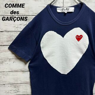 COMME des GARCONS - a128【美品】プレイコムデギャルソン　刺繍ロゴ　ハート　レア　半袖Tシャツ