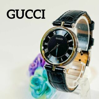 Gucci - 【送料無料】i289 GUCCI グッチ　クオーツ　シルバー　ブラック