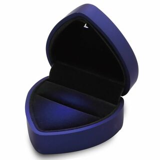 LED 指輪 ケース ブルー 青 ハート 収納 リングライト 高級感 ◎(リング(指輪))