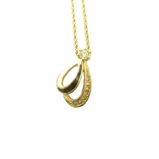 クリスチャンディオール(Christian Dior)のクリスチャンディオール 美品 ネックレス アクセサリー ラインストーン ロゴ金具(ネックレス)