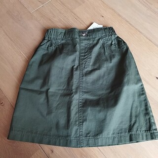 130サイズ　女の子　 スカート　夏もの　カーキ　コットン　新品(スカート)