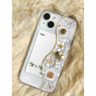 クリアフラワー　ニュアンスiPhoneケース　スマホケース