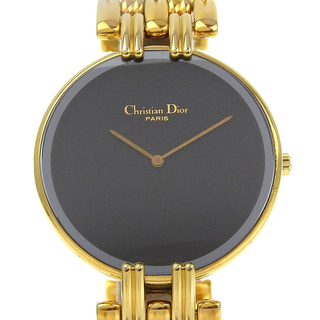 ディオール(Dior)の【Dior】ディオール バキラ 47 154-2 金メッキ ゴールド クオーツ アナログ表示 メンズ 黒文字盤 腕時計(腕時計(アナログ))