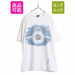 90s USA製 ジョーク イラスト プリント 半袖 Tシャツ メンズ XL / 古着 90年代 オールド アート キャラクター ヘビーウェイト 大きいサイズ(Tシャツ/カットソー(半袖/袖なし))