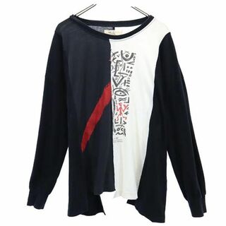 長袖 Tシャツ ブラック系 ロンT メンズ(Tシャツ/カットソー(七分/長袖))