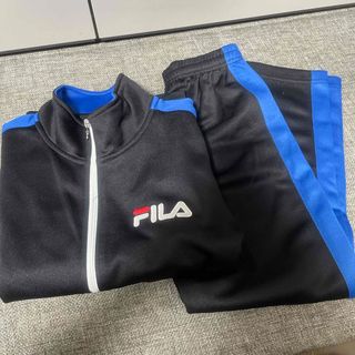 フィラ(FILA)のフィラ　上下ジャージ　ブラック(ジャケット/上着)