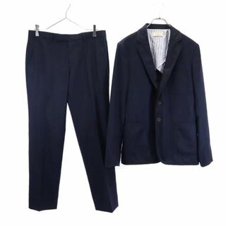 メゾンキツネ(MAISON KITSUNE')のメゾンキツネ ウール スーツ 上下 セットアップ 46/42 ネイビー系 MAISON KITSUNE メンズ(セットアップ)