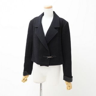 CHANEL - ■美品■CHANEL シャネル ジャケット サイズ36《00A》ショート クロップド丈 ネイビー フランス製 ブランド古着【中古】20230516/TF9038