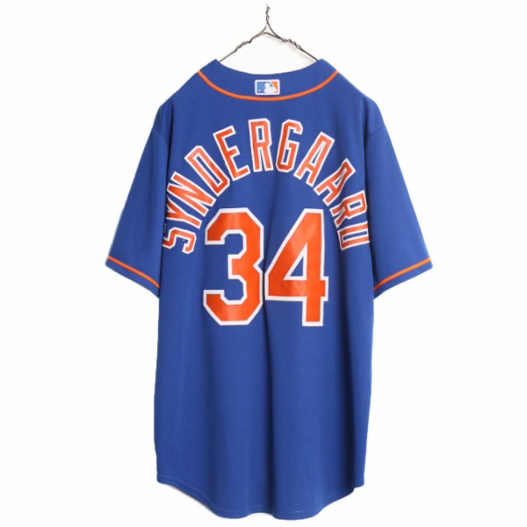 人気商品 MLB メンズ シャツ ベースボール メッツ Majestic オフィシャル ユニフォームシャツ