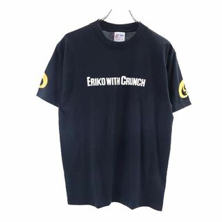 ユナイテッドスポーツ USA製 ロゴプリント 半袖 Tシャツ M 黒系 UnitedSports メンズ(Tシャツ/カットソー(半袖/袖なし))