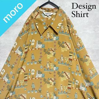 ヴィンテージ(VINTAGE)のNo.1037 VINTAGE ヴィンテージ 古着 総柄シャツ 長袖 民族柄(シャツ/ブラウス(長袖/七分))