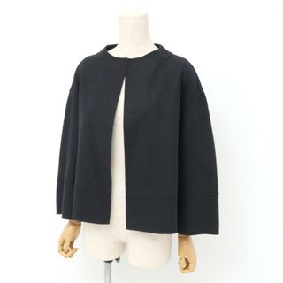 アドーア(ADORE)の■美品■ADORE アドーア ライトリバージャケット ショート丈ジャケット サイズ36 ブラック ボタンレス ブランド古着【中古】20240520/GP8453(ノーカラージャケット)