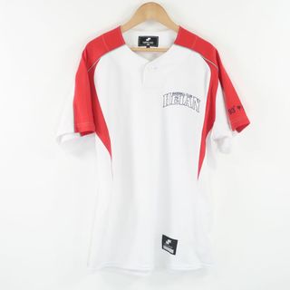 エスエスケイ(SSK)のSSK エスエスケイ 京都 龍谷大学付属平安高校 ベースボールTシャツ L ポリエステル他 半袖 白 赤 練習着 センバツ 選抜 甲子園 メンズ HU1061A67 (ウェア)