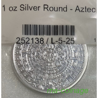 アステカ歴　１オンス銀メダル　太陽の石×ピラミッド　米国製　未開封品　カプセル別