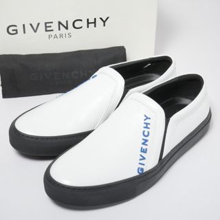 ■未使用品■GIVENCHY ジバンシィ スニーカー スリッポン 靴 メンズ サイズ42（26.5cm相当）レザー ロゴ ホワイト/ブルー 20240423/GP7097