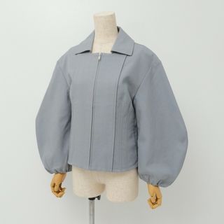 ■美品■JIL SANDER ジルサンダー ジップアップジャケット サイズ34 ボリュームスリーブ グレー ブランド古着【中古】20240507/GP7278