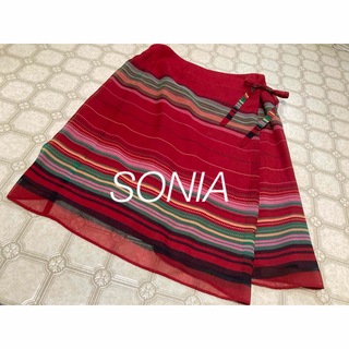 ソニア(SONIA)の美品　SONIA巻きスカート風(ひざ丈スカート)