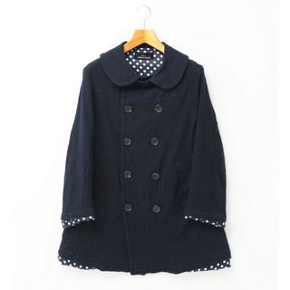 コムデギャルソン(COMME des GARCONS)の■美品■tricot COMME des GARCONS トリココムデギャルソン 縮絨ウール 丸襟 コート サイズM AD2015 ドット ネイビー ブランド古着【中古】20240503/GP6497(その他)