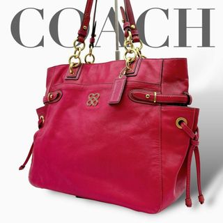 コーチ(COACH)のCOACH コーチ トートバッグ オプアートレッド系 Q090(トートバッグ)