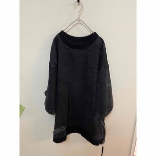 ザラ(ZARA)のXL ZARA ジッパーダメージデニムスウェットシャツ(半袖)(スウェット)