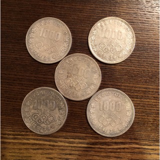 1964年 東京 オリンピック 1000円 銀貨 5枚(貨幣)