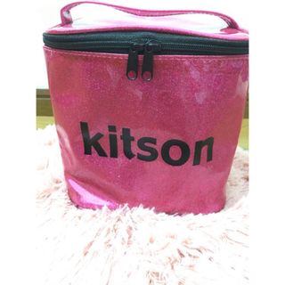 KITSON - kitson バニティポーチ スクエア型 大容量 エナメル素材 美品 キットソン