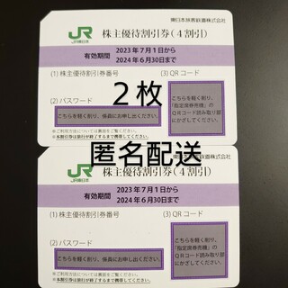 【匿名配送】東日本旅客鉄道　株主優待割引券　2枚