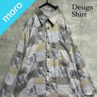 ヴィンテージ(VINTAGE)のNo.1433 VINTAGE ヴィンテージ 古着 総柄シャツ ポリシャツ 長袖(Tシャツ/カットソー(七分/長袖))