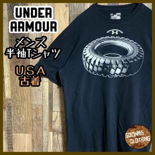 アンダーアーマー(UNDER ARMOUR)のタイヤ アンダーアーマー フットボール 黒 M USA古着 90s半袖 Tシャツ(Tシャツ/カットソー(半袖/袖なし))