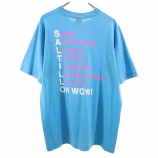 スクリーンスターズベスト 90s USA製 オールド バックプリント 半袖 Tシャツ XL ブルー系 SCREEN STARS BEST メンズ(Tシャツ/カットソー(半袖/袖なし))