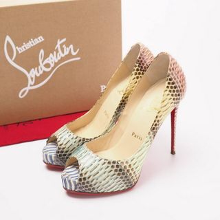 クリスチャンルブタン(Christian Louboutin)の■美品■ Christian Louboutin クリスチャンルブタン《NEW VERY PRIVE》パイソンレザー オープントゥ パンプス サイズ35.5（22cm相当) 靴 イタリア製 ブランド古着【中古】20210617/GH8596(ハイヒール/パンプス)