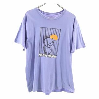 ファッキンオーサム 半袖 Tシャツ L 紫系 FULKING AWESDME メンズ(Tシャツ/カットソー(半袖/袖なし))