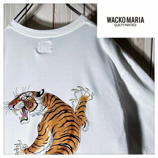 WACKO MARIA - 【極美品M】ワコマリア 両面プリント タイガー 虎 刺繍 マリア Tシャツ 白