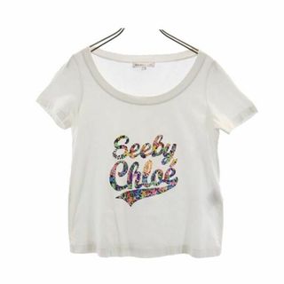 シーバイクロエ(SEE BY CHLOE)のシーバイクロエ ロゴプリント 半袖 Uネック Tシャツ 2 白 SEE BY CHLOE レディース(Tシャツ(半袖/袖なし))