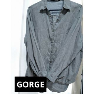 GORGE - GORGE　 バルーン　シャツ　スモークブルー ビッグシルエット