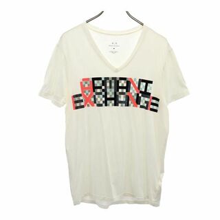アルマーニエクスチェンジ(ARMANI EXCHANGE)のアルマーニエクスチェンジ プリント 半袖 Vネック Tシャツ M 白 ARMANI EXCHANGE メンズ(Tシャツ/カットソー(半袖/袖なし))