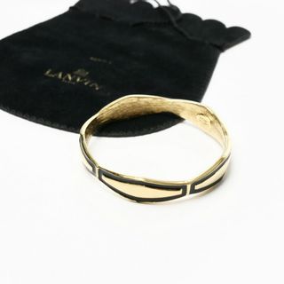 ■美品■LANVIN ランバン ブレスレット バングル ゴールドカラー×ブラック 黒 アクセサリー ブランド古着【中古】20210513/GH4434(ブレスレット/バングル)