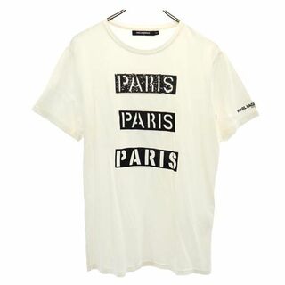 カールラガーフェルド(Karl Lagerfeld)のカールラガーフェルド 半袖 Tシャツ M ホワイト系 KARL LAGERFELD スパンコール メンズ(Tシャツ/カットソー(半袖/袖なし))