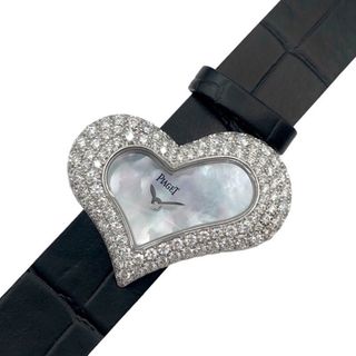 PIAGET - 　ピアジェ PIAGET ライムライト ハート ブルーシェル P10257 K18WG/革ベルト レディース 腕時計