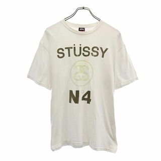 ステューシー(STUSSY)のステューシー ロゴプリント 半袖 Tシャツ M ホワイト系 STUSSY メンズ(Tシャツ/カットソー(半袖/袖なし))