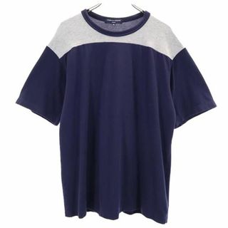 コムデギャルソンオム(COMME des GARCONS HOMME)のコムデギャルソンオム 2007年 日本製 半袖 切替 Tシャツ SS ネイビー系 COMME des GARCONS HOMME 鹿の子 メンズ(Tシャツ/カットソー(半袖/袖なし))