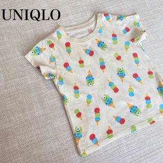 ユニクロ(UNIQLO)の【美品】ユニクロ　モンスターズインク　半袖Tシャツ　カットソー　アイス柄　保育園(Ｔシャツ)