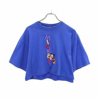 ベルバシーン(VELVA SHEEN)のベルバシーン 90s USA製 オールド ミッキーマウス 半袖 Tシャツ XL ブルー系 Velva Sheen レディース(Tシャツ(半袖/袖なし))