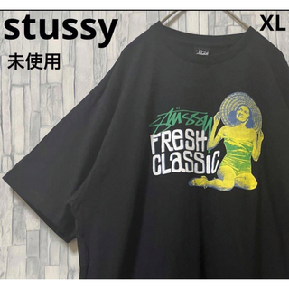 ステューシー(STUSSY)のステューシー 半袖 Tシャツ ビッグロゴ ブラック XL タグ付き 未使用(Tシャツ/カットソー(半袖/袖なし))