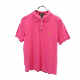 ローレンラルフローレン 半袖 ポロシャツ S ピンク LAUREN RALPH LAUREN 鹿の子 レディース(ポロシャツ)