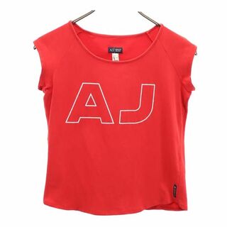 アルマーニジーンズ(ARMANI JEANS)のアルマーニジーンズ ロゴプリント 半袖 Tシャツ USA4 レッド系 ARMANI JEANS レディース(Tシャツ(半袖/袖なし))