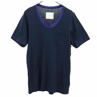 サカイ(sacai)のサカイ 日本製 半袖 Tシャツ 3 ネイビー系 Sacai 胸ポケット レディース(Tシャツ(半袖/袖なし))