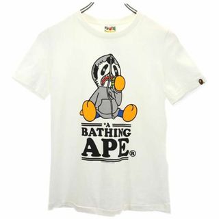 アベイシングエイプ(A BATHING APE)のアベイシングエイプ 日本製 ロゴプリント 半袖 Tシャツ XS ホワイト系 A BATHING APE レディース(Tシャツ(半袖/袖なし))