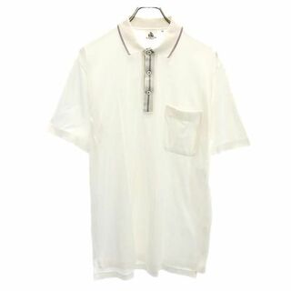 ランバン(LANVIN)のランバン ロゴ刺繍 半袖 ポロシャツ 50 白 LANVIN メンズ(ポロシャツ)